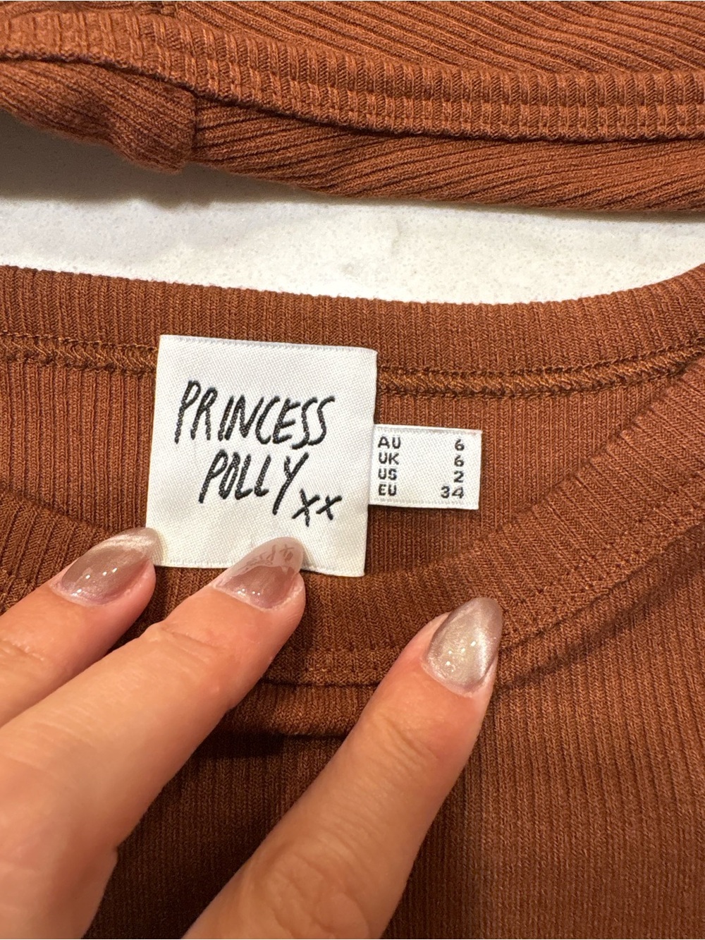 Princess Polly Rust Ribbed Tank Top & Shaw - Picture 2 of 4